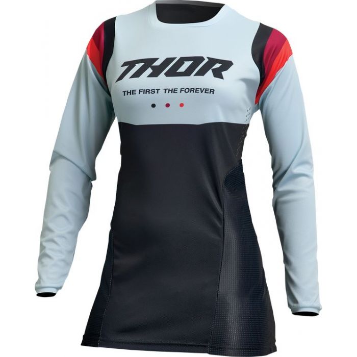 THOR Women's Pulse REV MX Motorcross Jersey Black/Mint 2023 Model