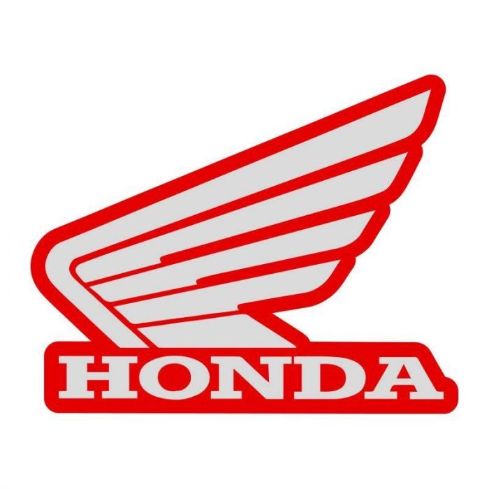 Honda Wing L/H Tank Sticker 133mm Red/Silver