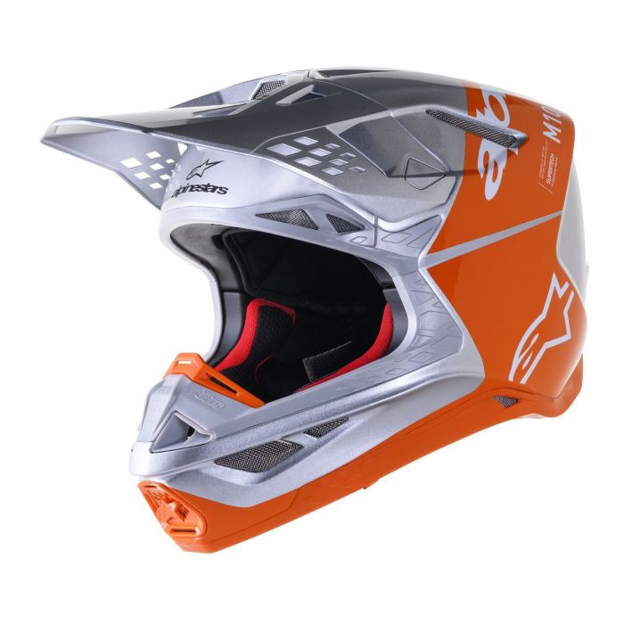 ALPINESTARS Supertech M10 Silver & Orange Flood MX Helmet