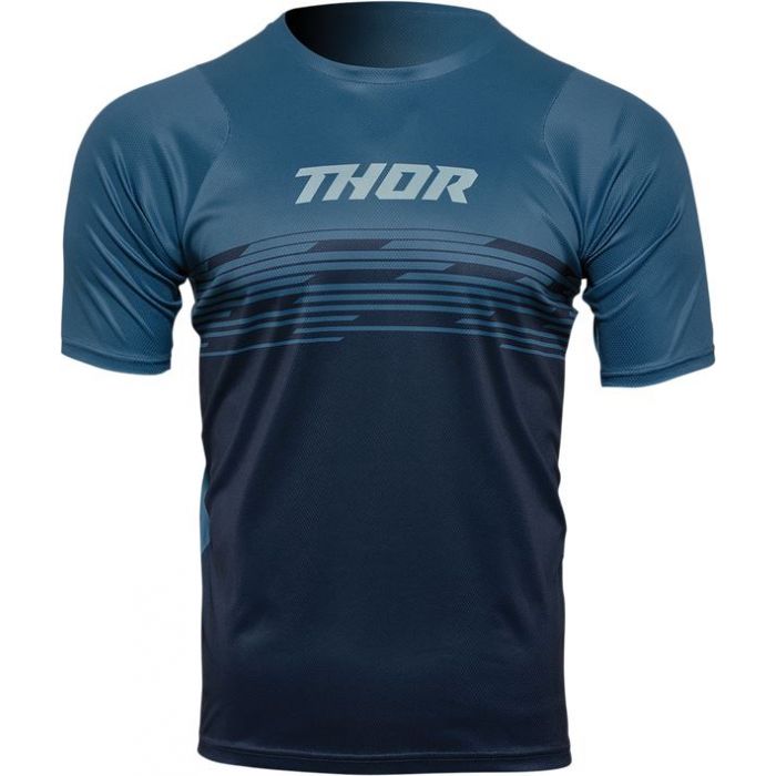 THOR Assist Shiver MX Motorcross Jersey Teal/Midnight Blue 2023 Model