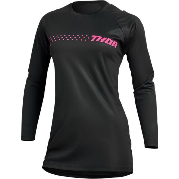 THOR Women's Sector Minimal MX Motorcross Jersey Black/Pink 2023 Model