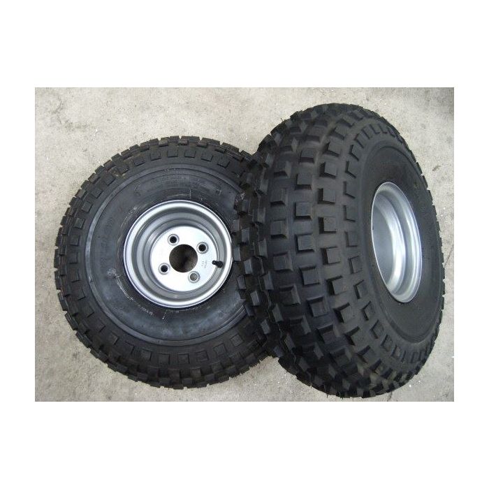 Pair Of Quad Trailer Wheels & Tyres 22x11x8 4 inch PCD
