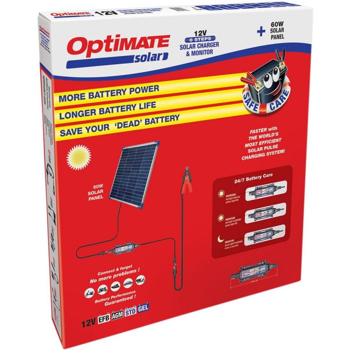 Optimate Solar Panel Charger Maintainer 60w Shed Caravan Van Garage OP60