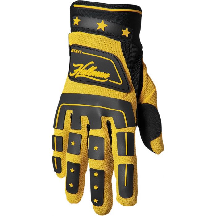THOR Hallman Digit MX Motorcross Gloves Yellow/Black 2023 Model