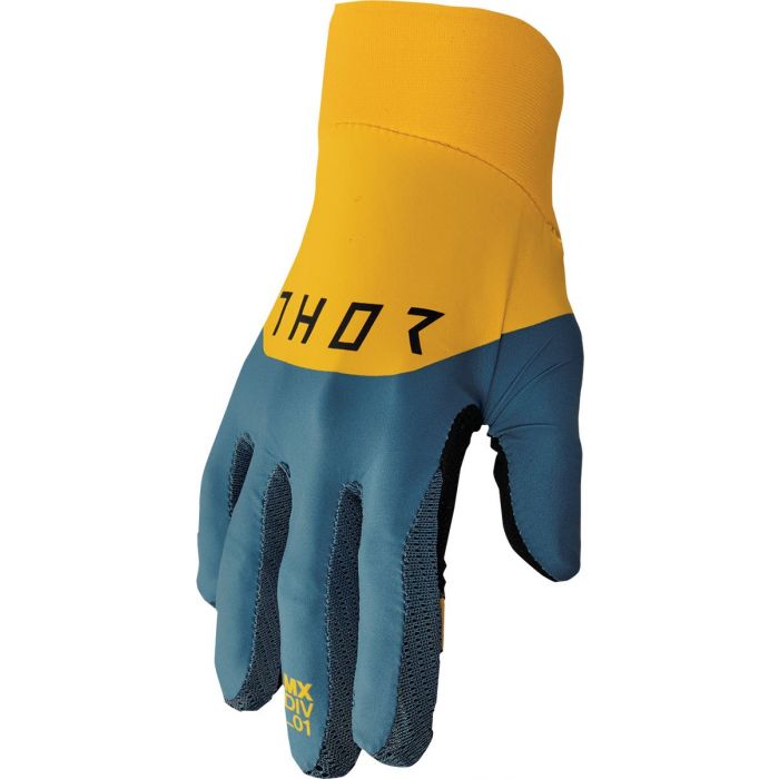 THOR Agile Rival MX Motorcross Gloves Yellow/Teal/Black 2023 Model