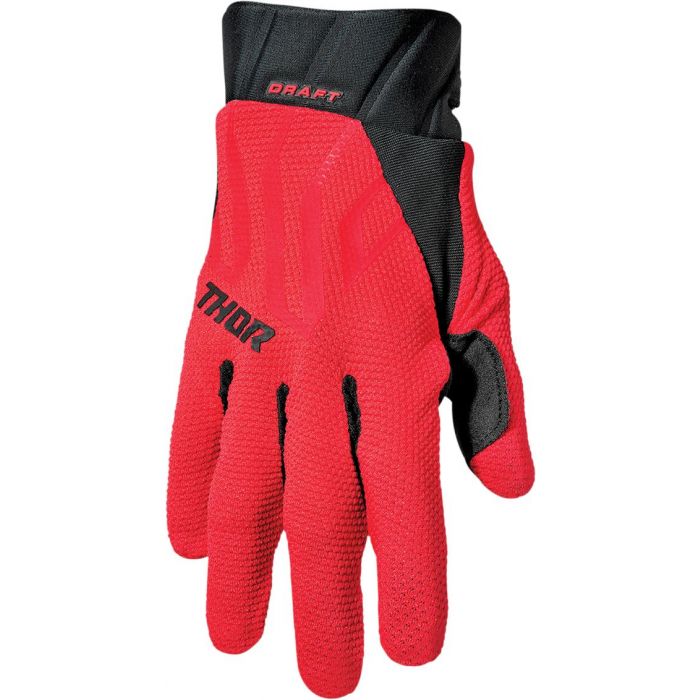 THOR Draft MX Motorcross Gloves Black/Red 2023 Model