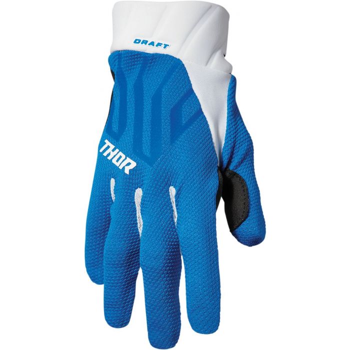 THOR Draft MX Motorcross Gloves Blue/White 2023 Model