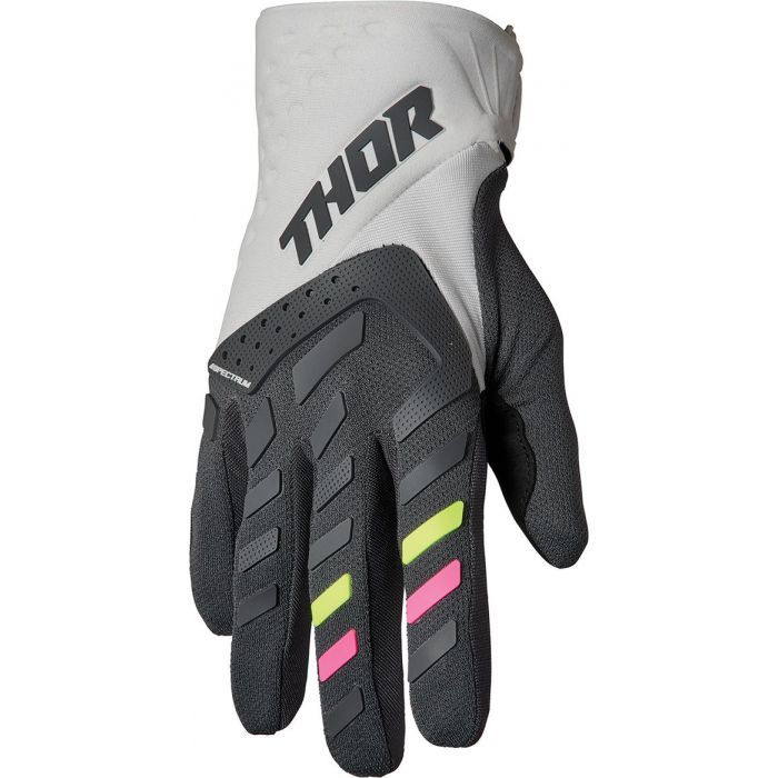 THOR Women's Spectrum MX Motorcross Gloves Charcoal/Gray 2023 Model