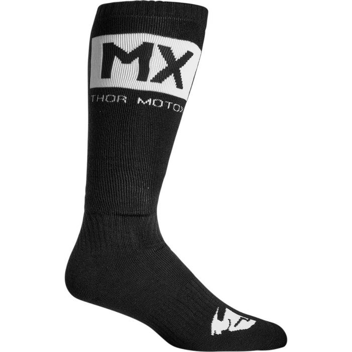 THOR MX Motorcross Solid Socks Black/White 2023 Model