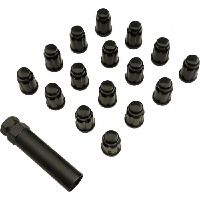 Moose Utility Lug Nut 12x1.25 Splined Black 16pk Quad Parts