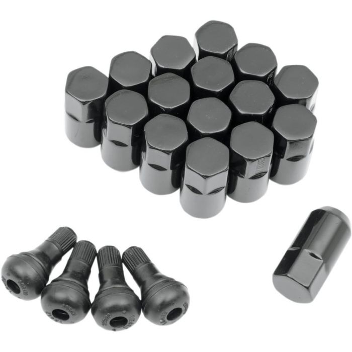 Set Of 16 Black Quad Wheel Lug Nuts M10x1.25