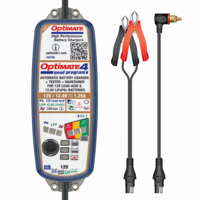 Optimate 4 Quad Program Premium Can Bus Edition Battery Charger Gold Series