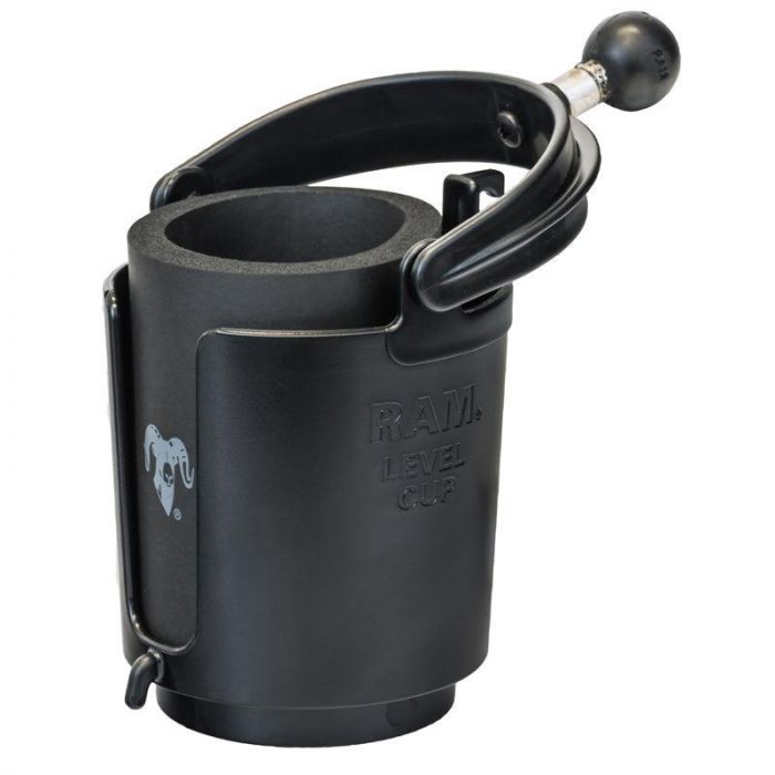 Ram Mounts Self-Leveling Cup Holder with 1 in. Ball and Cozy - RAM-B-132BU