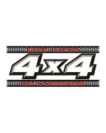 Yamaha 4X4 Diff Lock Sticker 120mm Red/Black/Silver