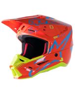 Alpinestars Supertech SM5 Action Orange &  Yellow & Blue Act2 Mx Helmet