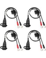 PACK OF 4 SAE71 OptiMate Weatherproof Waterproof 12V Permanent Lead O1