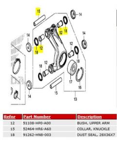 Genuine Honda Rear IRS Knuckle Kit (Upper or Lower) TRX 420 500 520 15+
