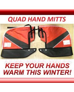 Quad Bike Handle Bar Mitts Gloves RED Mittens ATV HD