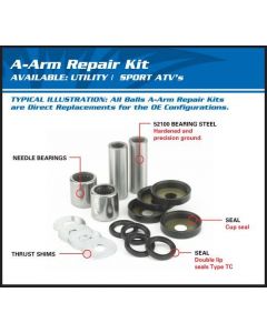 Arctic Cat 375 400 450 500 700 1000 Front Upper A-Arm Bearing & Seal Kit