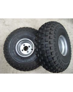 Pair Of Quad Trailer Wheels & Tyres 22x11x8 4 inch PCD