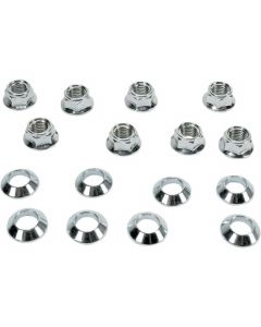 Set Of 8 Quad Wheel Nuts M10x1.25 Flat With Domed Washers