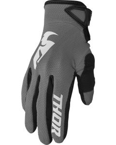THOR Youth Sector MX Motorcross Gloves Gray/White 2023 Model