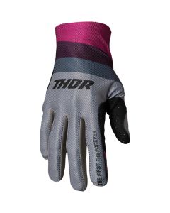 THOR Assist React MX Motorcross Gloves Gray/Purple 2023 Model