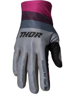 THOR Assist React MX Motorcross Gloves Gray/Purple 2023 Model