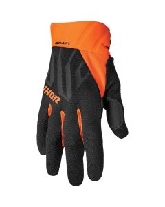 THOR Draft MX Motorcross Gloves Black/Orange 2023 Model