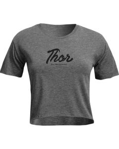 THOR Women's Script Crop MX Motorcross T-Shirt Charcoal 2023 Model