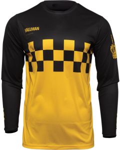 THOR Hallman Differ Cheq MX Motorcross Jersey Black/Yellow 2023 Model