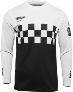 THOR Hallman Differ Cheq MX Motorcross Jersey Black/White 2023 Model
