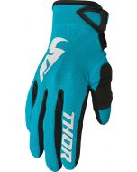 THOR Women's Sector MX Motorcross Gloves Aqua/Black/White 2023 Model