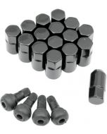 Set Of 16 Black Quad Wheel Lug Nuts 3/8