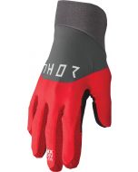 THOR Agile Rival MX Motorcross Gloves Charcoal Gray/Red/Black 2023 Model