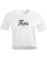 THOR Women's Script Crop MX Motorcross T-Shirt White 2023 Model