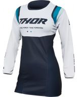 THOR Women's Pulse REV MX Motorcross Jersey White/Midnight 2023 Model