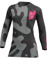 THOR Women's Sector Disguise MX Motorcross Jersey Gray/Pink 2023 Model